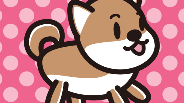 かわいい柴犬ちゃん（犬）のイラスト【色、背景あり】PNG