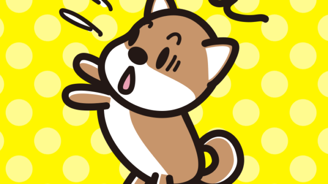 驚く柴犬ちゃん（犬）のイラスト【色、背景あり】PNG