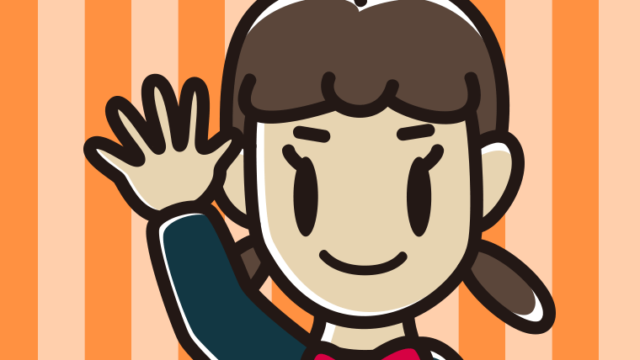 手をあげる女子中学生のイラスト【色、背景あり】PNG