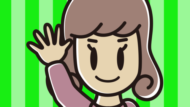 手をあげる女子大学生のイラスト【色、背景あり】PNG