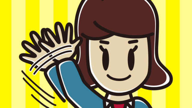 大きく手を振る女子高校生のイラスト【色、背景あり】PNG