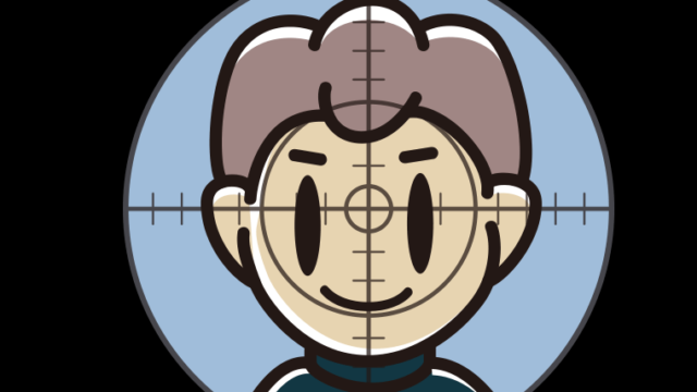 標的（ターゲット）にされる男子中学生のイラスト【色、背景あり】PNG