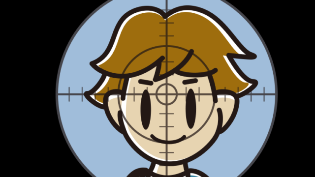 標的（ターゲット）にされる男子高校生のイラスト【色、背景あり】PNG