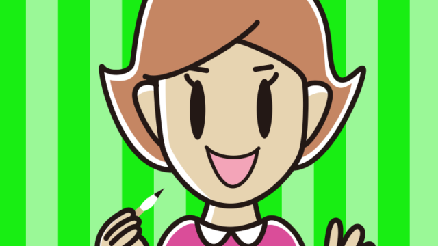 筆を持つ女性のイラスト【色、背景あり】PNG