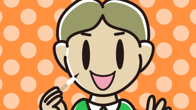 筆を持つ小学生男子のイラスト【色、背景あり】PNG