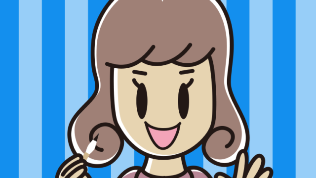 筆を持つ女子大学生のイラスト【色、背景あり】PNG