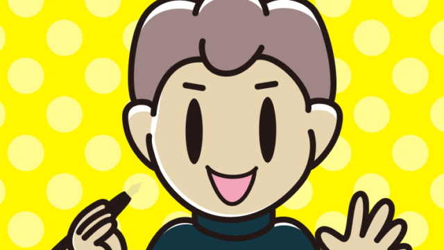 万年筆を持つ男子中学生のイラスト【色、背景あり】PNG