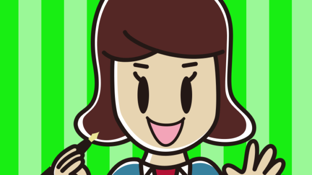 万年筆を持つ女子高校生のイラスト【色、背景あり】PNG