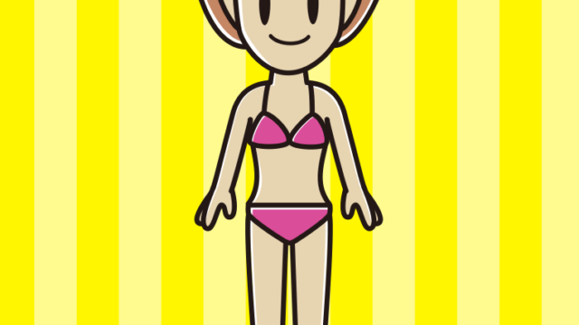 水着の女性のイラスト【色、背景あり】PNG