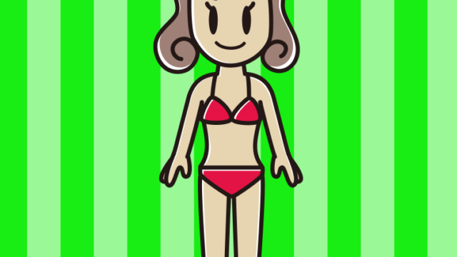 水着の女子大学生のイラスト【色、背景あり】PNG