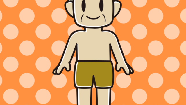 水着のおじさんのイラスト【色、背景あり】PNG