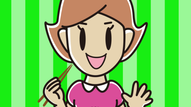 ごはん（白米）を食べる女性のイラスト【色、背景あり】PNG