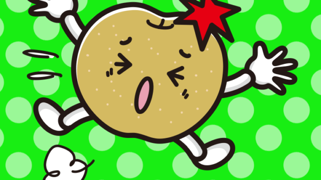 ぶつかる梨ちゃんのイラスト【色、背景あり】PNG