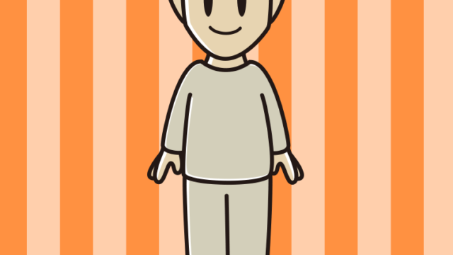 部屋着の男性のイラスト【色、背景あり】PNG