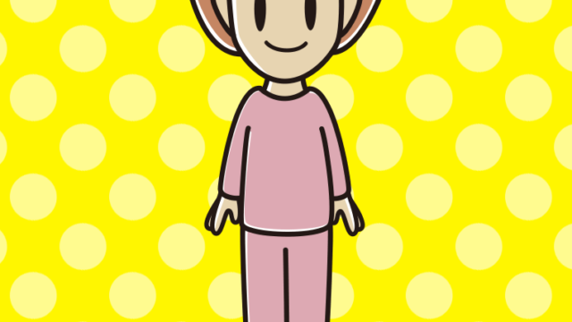 部屋着の女性のイラスト【色、背景あり】PNG