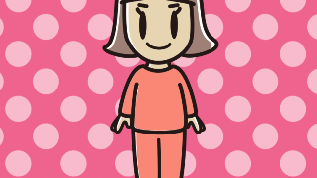 部屋着の小学生女子のイラスト【色、背景あり】PNG