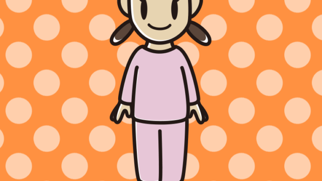 部屋着の女子中学生のイラスト【色、背景あり】PNG