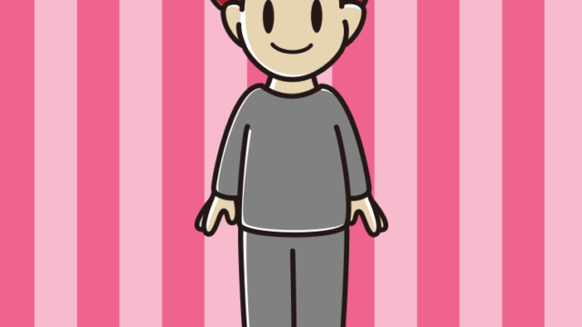 部屋着の男子大学生のイラスト【色、背景あり】PNG