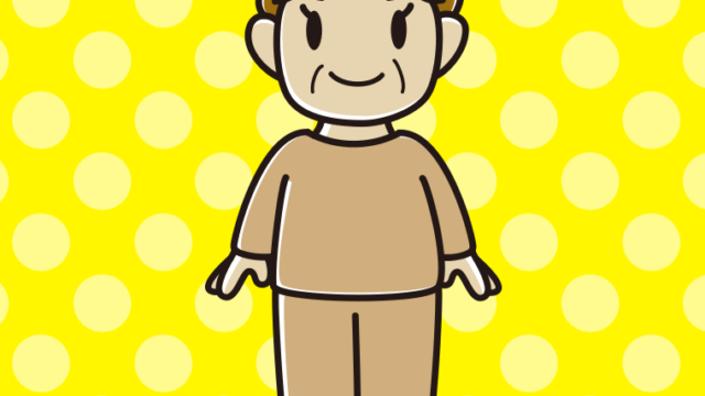 部屋着のおばさんのイラスト【色、背景あり】PNG