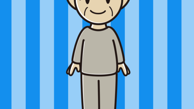 部屋着のおじいさんのイラスト【色、背景あり】PNG