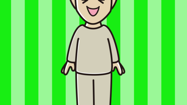 笑う部屋着の男性のイラスト【色、背景あり】PNG