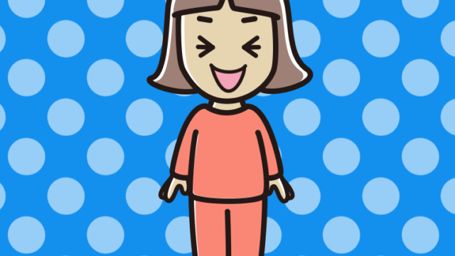 笑う部屋着の小学生女子のイラスト【色、背景あり】PNG