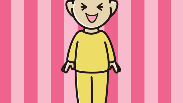 笑う部屋着の男子中学生のイラスト【色、背景あり】PNG