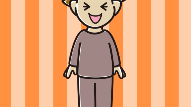 笑う部屋着の男子高校生のイラスト【色、背景あり】PNG