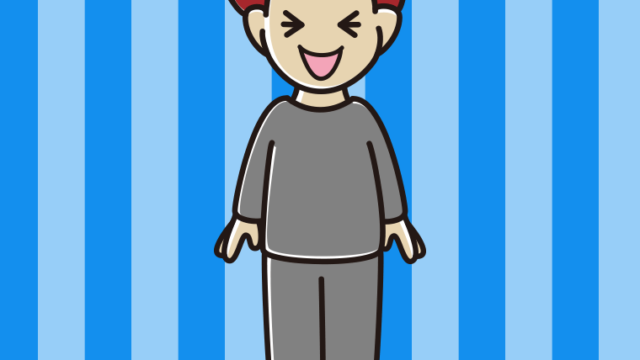 笑う部屋着の男子大学生のイラスト【色、背景あり】PNG