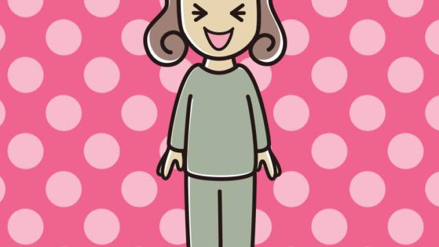 笑う部屋着の女子大学生のイラスト【色、背景あり】PNG