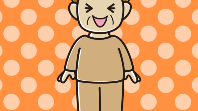 笑う部屋着のおばさんのイラスト【色、背景あり】PNG