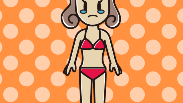 泣く水着の女子大学生のイラスト【色、背景あり】PNG