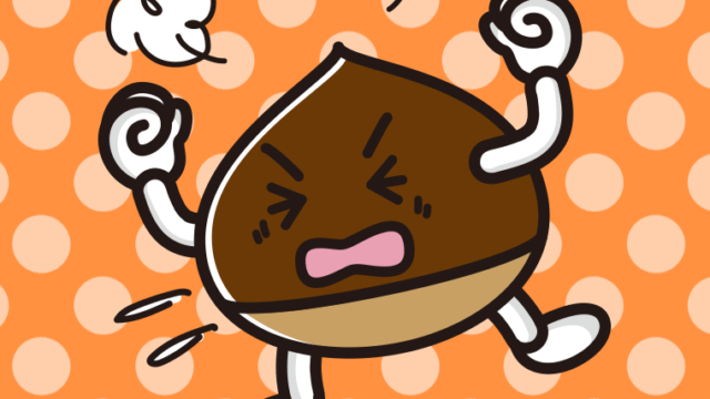 カンカンに怒る栗ちゃんのイラスト【色、背景あり】PNG