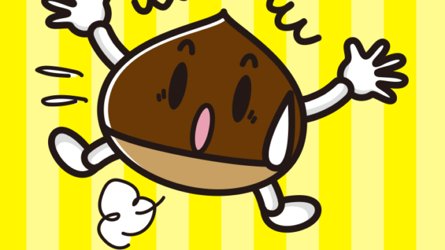 驚く栗ちゃんのイラスト【色、背景あり】PNG