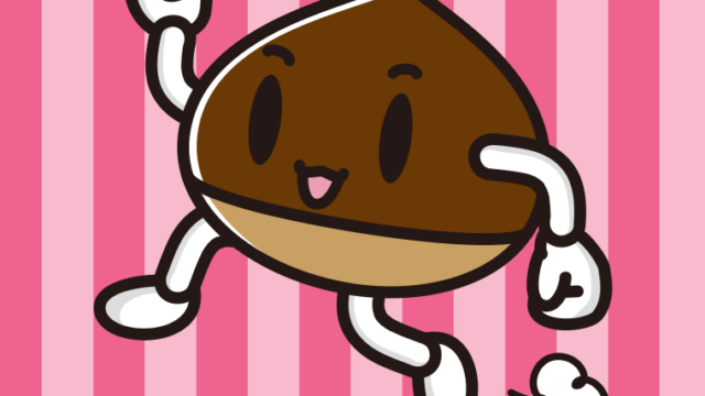 走る栗ちゃんのイラスト【色、背景あり】PNG