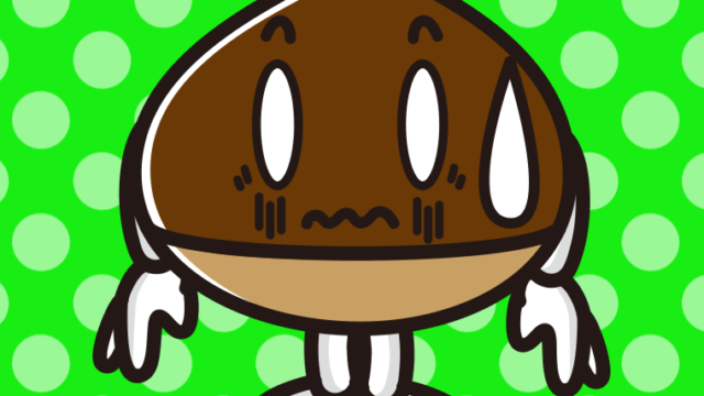 ショックを受ける栗ちゃんのイラスト【色、背景あり】PNG