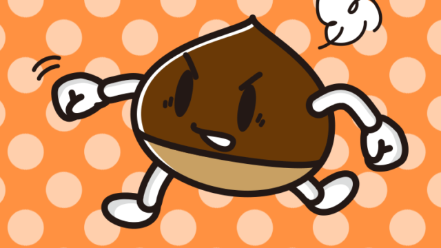 パンチする栗ちゃんのイラスト【色、背景あり】PNG