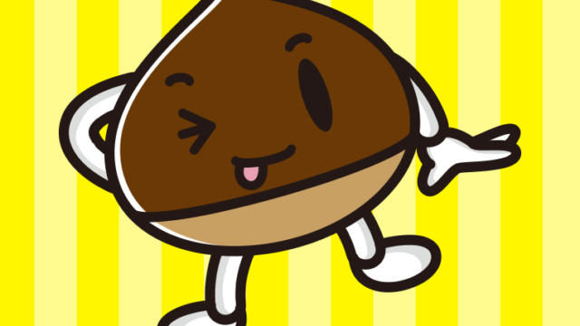 テヘヘな栗ちゃんのイラスト【色、背景あり】PNG