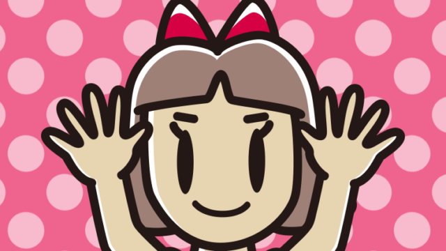 両手をあげる小学生女子のイラスト【色、背景あり】PNG