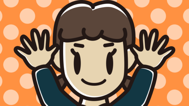 両手をあげる女子中学生のイラスト【色、背景あり】PNG