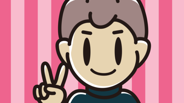 じゃんけんでチョキを出す男子中学生のイラスト【色、背景あり】PNG