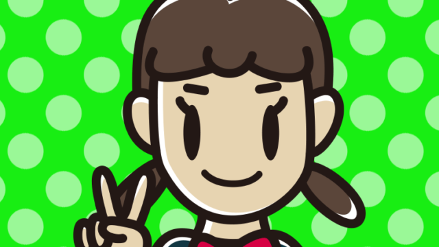 じゃんけんでチョキを出す女子中学生のイラスト【色、背景あり】PNG