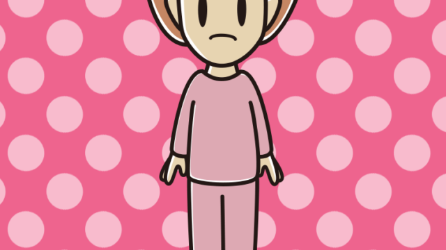 【フリー素材】困る部屋着の女性のイラスト