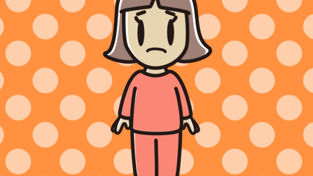 困る部屋着の小学生女子のイラスト【色、背景あり】PNG