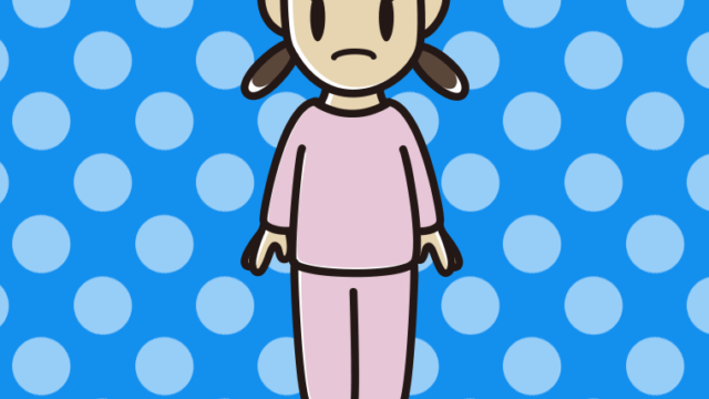 困る部屋着の女子中学生のイラスト【色、背景あり】PNG