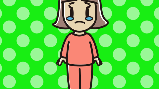 泣く部屋着の小学生女子のイラスト【色、背景あり】PNG