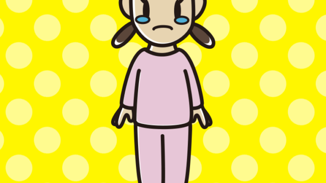 泣く部屋着の女子中学生のイラスト【色、背景あり】PNG