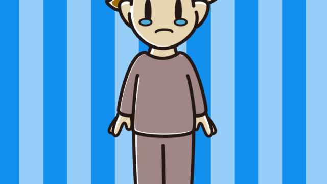 泣く部屋着の男子高校生のイラスト【色、背景あり】PNG