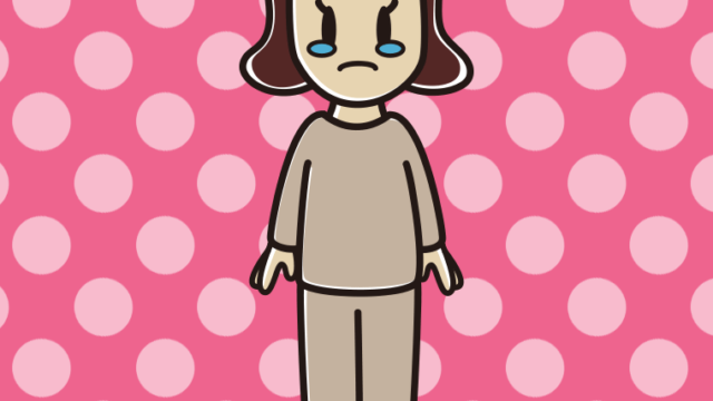 泣く部屋着の女子高校生のイラスト【色、背景あり】PNG