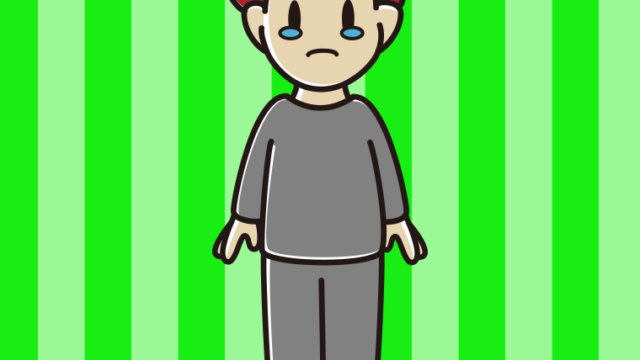 泣く部屋着の男子大学生のイラスト【色、背景あり】PNG